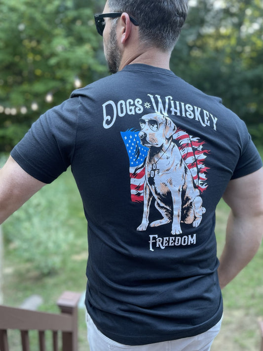 Dogs Whiskey Freedom Tee